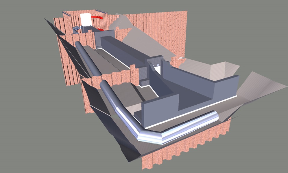 ⑧ 樋管構造物の完成イメージ（３次元モデル）